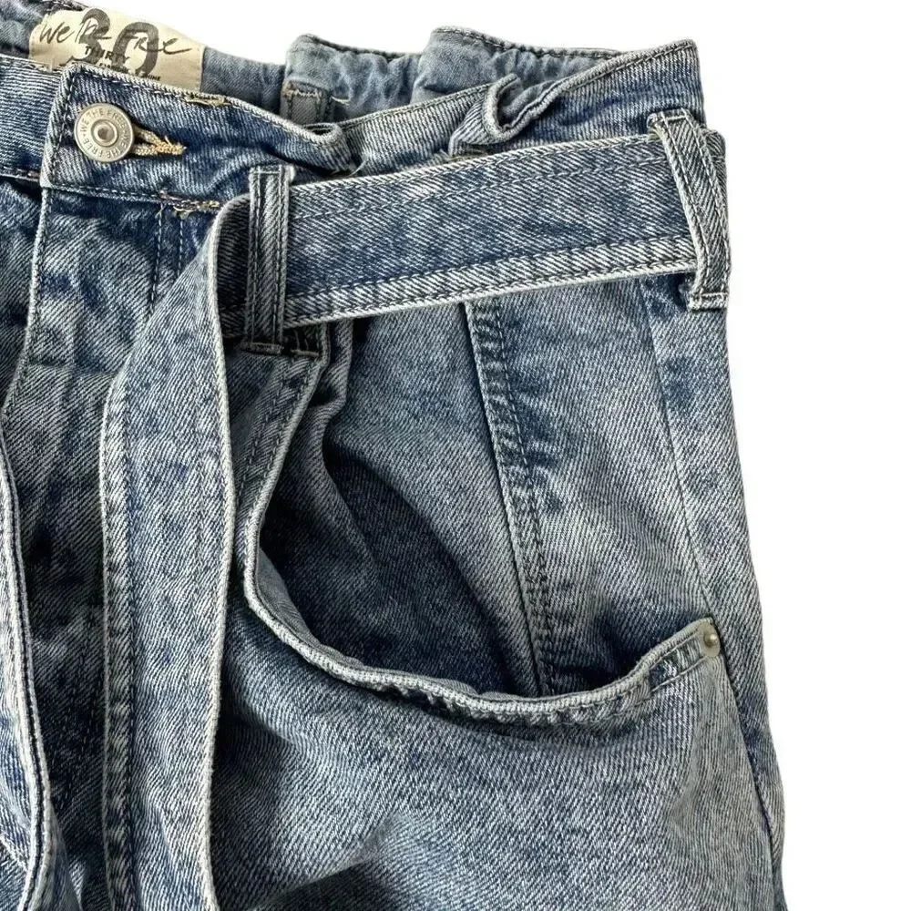 Free People East Of Eden Mini Skirt size 30 Denim Belted